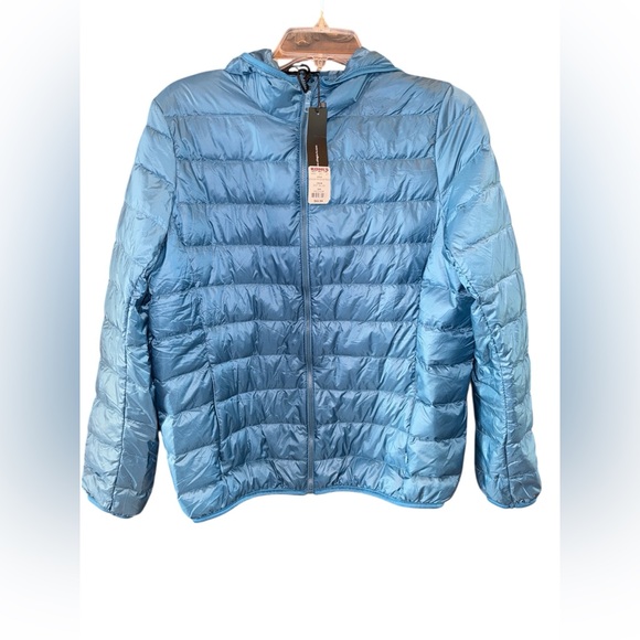 Allegra K Bright Blue Packable Puffer Jacket - Picture 1 of 8